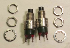 2pc C&K 8533 PUSHBUTTON SWITCH SPDT Standard Panel Mount Made In U.S.A. Vintage