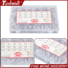 245PCS M6 M8 M10 Heavy Duty Flanged Bolts and Nuts Kit 304 Metric Hex Screws