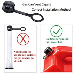 Black Gas Can Spout Replacement, 1/2/5/10 Gallon Gas Can Nozzle Kit, include …