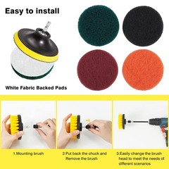 ETOUPA 22 Pcs Drill Attachments Set, Scrub Pads & Sponge & Wire Colorful