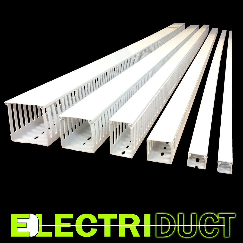 2″x2″ Open Slot Wire Duct – 6 Sticks – Total Feet: 39FT – White – Electriduct