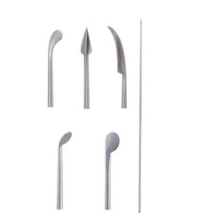 Set of 5pcs ENT Micro Laryngeal Forceps Laryngeal Knife Round 30Degrees Curved
