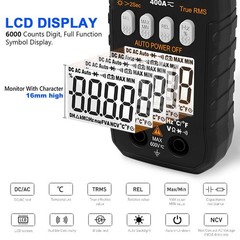 Digital Clamp Meter AC DC Current Multimeter TrueRMS 6000 Counts Amp Volt Tester