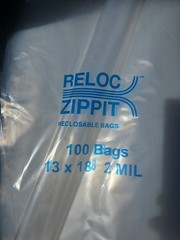 900 Zippit Reloc Bags 13 x 18 Clear 2 mil LARGE Reclosable Zip Seal Lock