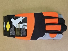 10 Pair Diamondback 812-2848 Safety Orange Utility Work Gloves, Stretch, Medium