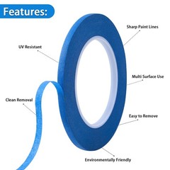 2 Pack 1/4″ inch x 60yd Blue Painters Tape Easy Removal Thin Narrow