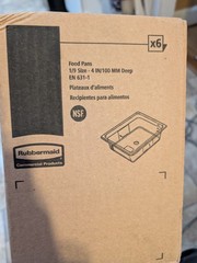 6 Rubbermaid FG201P00AMBR 1/9 Size 4” Deep Amber High Heat Plastic Food Pan