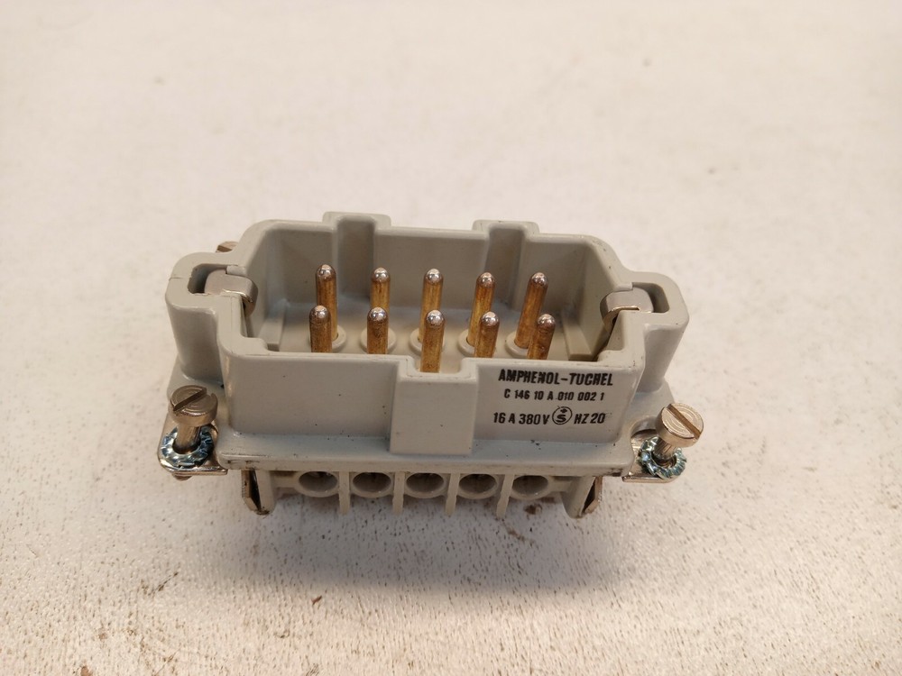 Amphenol Tuchel C146 10A010 002 1 Male Pin 16A 380V 20Hz 10 Pins