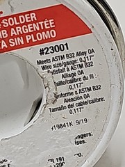 Oatey 23001 1 lb Lead-Free Silver Plumbing Solder Wire Potable Water