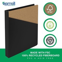 Samsill 4 Pack 2 Inch Black Three Ring Binder Durable Customizable Storage Bi…