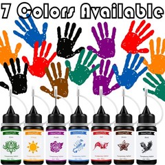 Temporary Tattoo Ink and Small, Black Red Brown Green Purple Blue Orange