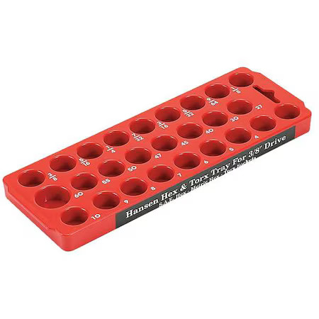 Hansen Global 50000 Socket Tray With Plastic, 9 3/16 In H X 5/8 In W