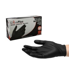 GlovePlus Powder-Free Black Nitrile Gloves (EXTRA LARGE) – Box of 100ct