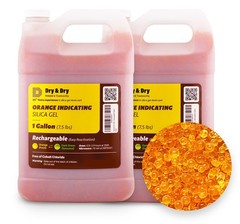 2 Gallon(15 LBS) “Dry&Dry” Premium Orange Indicating Silica Gel Desiccant Bead