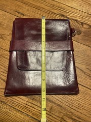 Bosca Soft Leather Pad Cover Dark Brown Vintage Envelope Closure No Strap