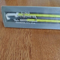 Taylor U.S.A Rochester N.Y Sling Psychrometer Hygrometer 9″ Tubes 20-120° F