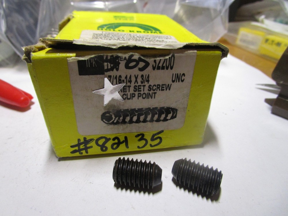 7/16″-14 x 3/4″ Hex Cup Pt Black Oxide Alloy Steel Socket Set Screw QTY 65