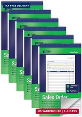 Sales Order Books 6 Pack 2-Part Carbonless White Canary Yellow 50 Sets per Book