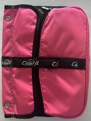 CASE-IT Zipper Pouch for Three-Ring Binder Storage Pink with Black Mesh