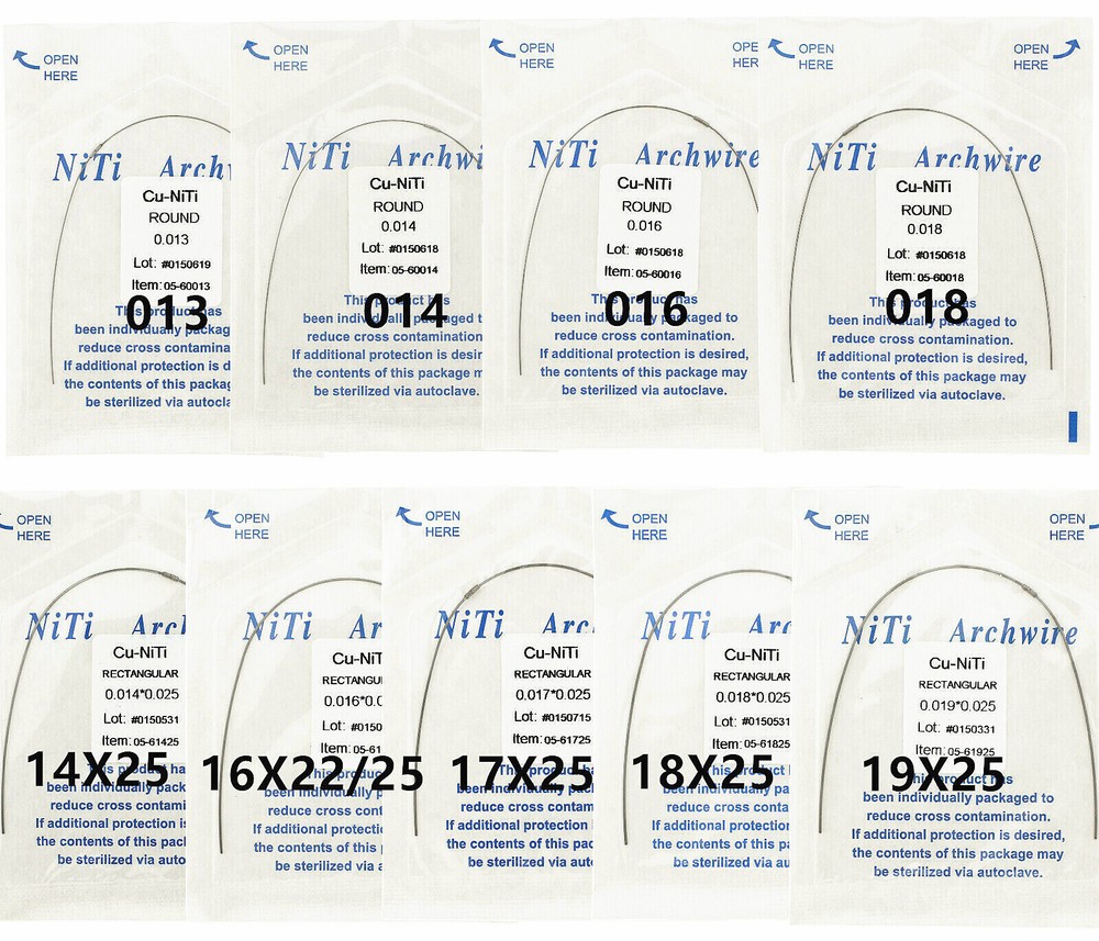 Dental Orthodontic Cu NiTi Copper Nickel Titanium Arch Wire Rectangular Round