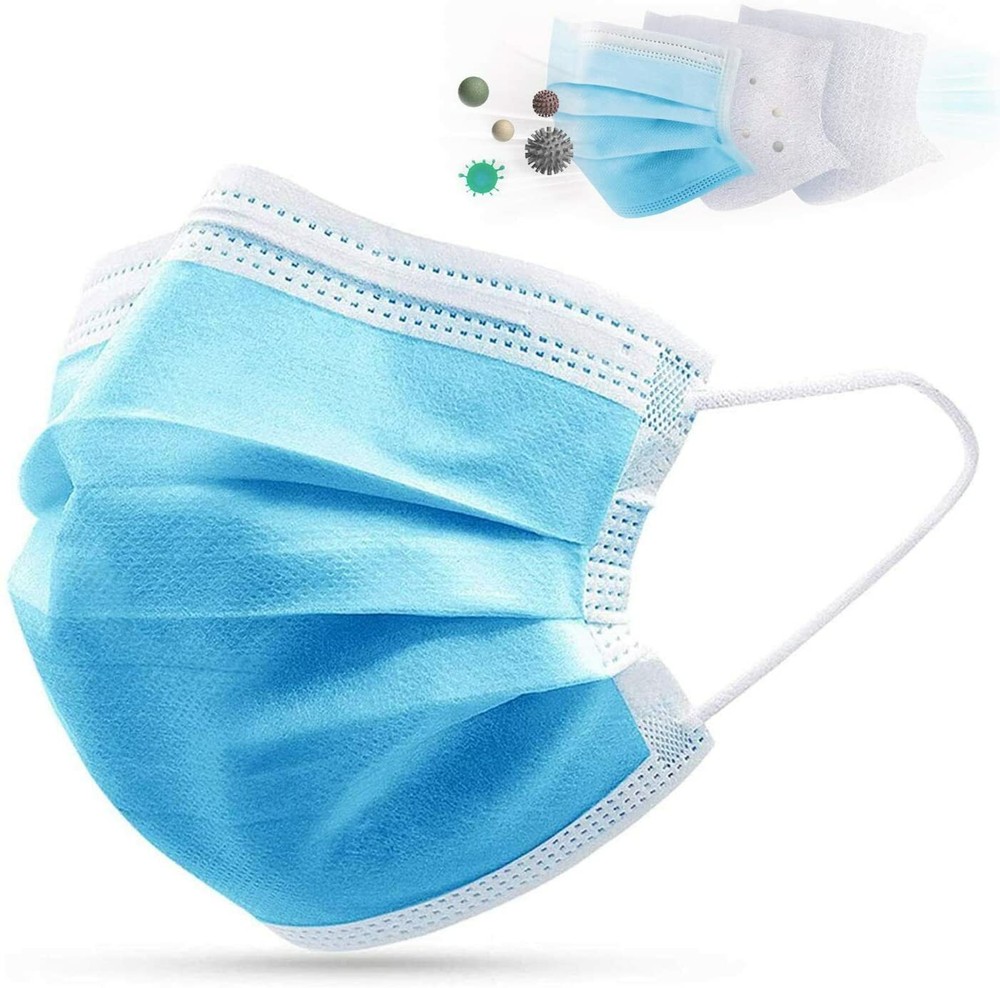 Disposable Face Mask Non-Medical 3-Ply Blue (50 PCS per Box) – High Filtration