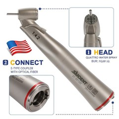Dental Optic Fiber LED 1:4.2 Increasing Handpiece 45°Angle Head External Channel