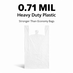 Jumbo T-Shirt Bags 20x10x36 0.71 Mil Heavy Duty Plastic Grocery Carry Out Bags