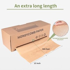 Eco-Friendly Honeycomb Packing Paper – 15″ x 500′ with Easy Dispense Box