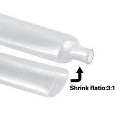 8ft Clear 3:1 Ratio Heat Shrink Tube Dual Wall Adhesive Glue Lined, Φ1/2″ 12.7mm