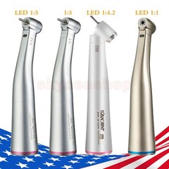 Dental 1:1 /1:4.2/1:5 LED Fiber Optic Contra Angle Handpeice Push Button Fit NSK