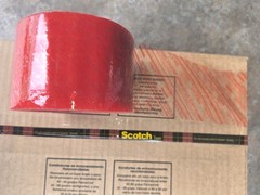 3M Scotch Box Sealing Tape 371, 72mm x 100m, Moisture-Resistant, Red, 24-Pack