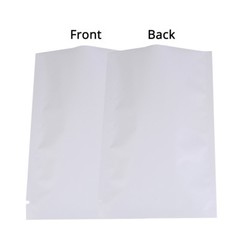 Many Sizes for Matte White Flat Foil Mylar Heat-Sealable Open Top Pouch Bag W02