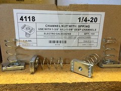 500/BOX 1/4-20 Spring Nuts for Unistrut / B-Line Channel #4118 P1006-1420