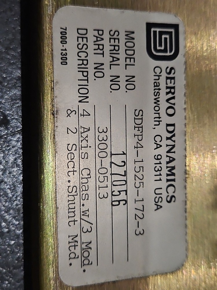 Servo Dynamics Four Position Chassis With Three DC Amplifiers SDFP4-1525-172-3