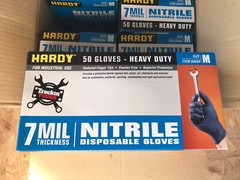 Hardy 68504 Nitrile Gloves 7 mil Strong | HEAVY DUTY | M Medium | Box of 50