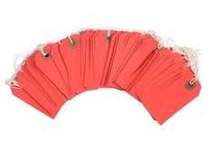 100 Red Cardstock Tags 3 1/4″ x 1 5/8″ Size 2 Inventory Price Tag with String