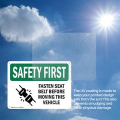 (2 Pack) Fasten Seat Belt Before Moving Vehicle OSHA Safety First Sign Decal