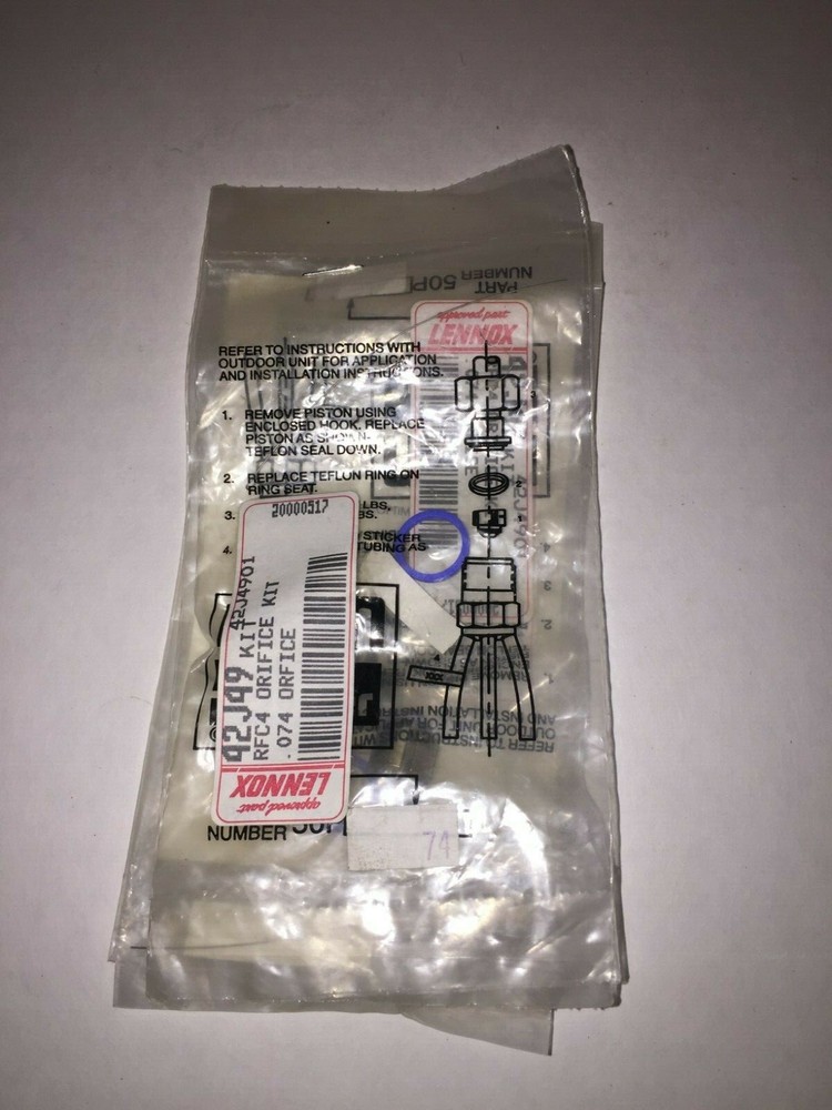 Byron Parker 50P 74 Lennox 42J49 RFC4 Orifice Assembly Kit .074
