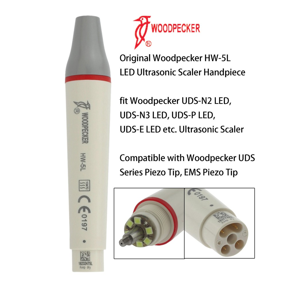 Woodpecker HW-5L Ultrasonic Scaler Handpiece EMS Piezon LED HP-5L Piezo Tip P1