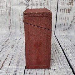 Vintage steel index card flip top box red 8x6x3.500″