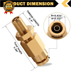 4 PCS 1/4″ Inflation Schrader Valve with Push to Connect for 1/4″ OD Air Line Tu