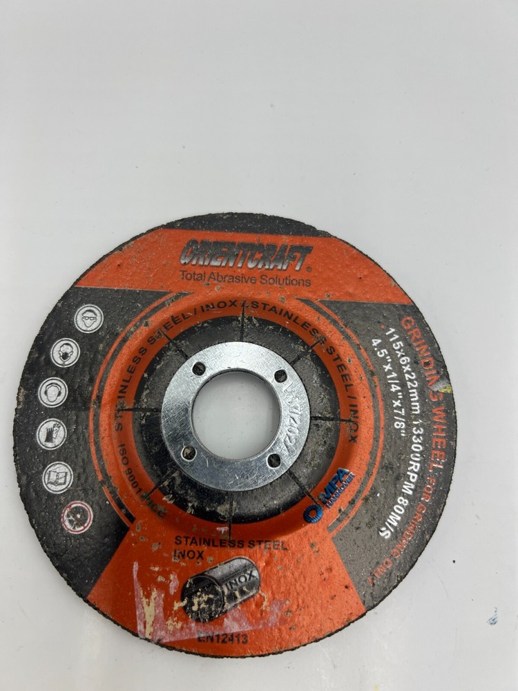 (QTY 11) Orientcraft Cut-Off Flat Wheel EN12413 115x6x22mm 13300RPM 80M/S