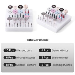 AZDENT Dental Slow Low Speed Handpiece Kit/Composite Polishing Kit RA HP Bur