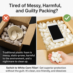 10/12/14″ Biodegradable Eco-Friendly Packing Peanuts, Sustainable Shipping Fill
