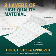 MED PRIDE Breathable Tattoo Protection Film, 10.2” X 2 Yards, Transparent
