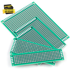 32 Pcs PCB Board, Green Circuit Board with 5 Sizes Compatible, Double Sided PCB