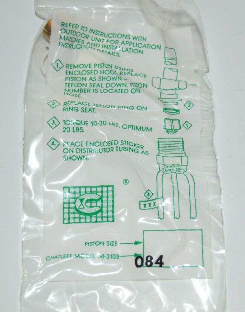 Armstrong Lennox Danfoss HVAC Piston Orifice Kit .084 Orfice Chatleff 38-3103084