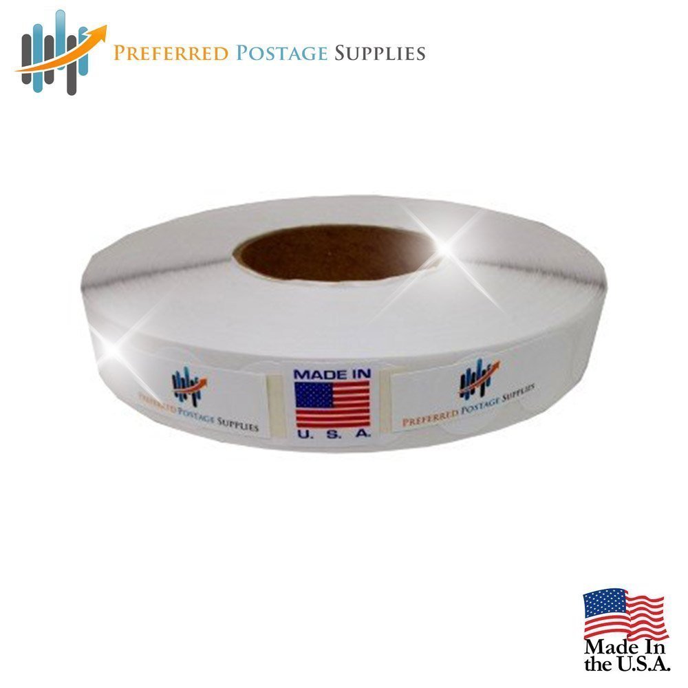 White 1″ Wafer Tab Seals (No Perf) -1 Roll Per Box