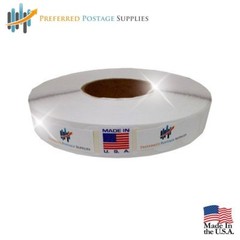 White 1″ Wafer Tab Seals (No Perf) -1 Roll Per Box