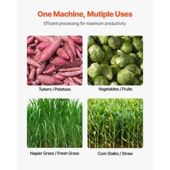Uimoso Electric Hay Cutter 2.2KW 220V Dual Feed Port for Corn & Straw, 1719lbs/h